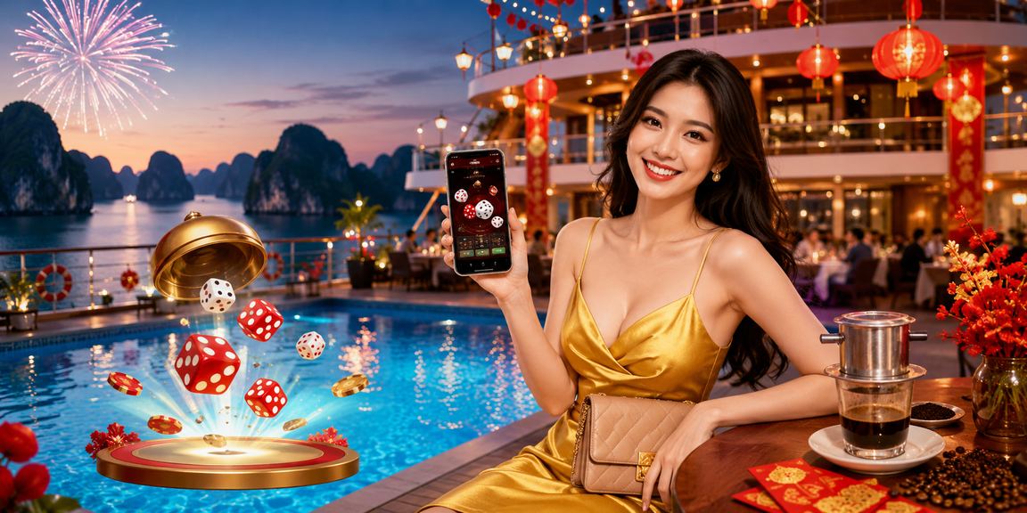 Thông tin thanh toán nội địa Việt Nam trên 645 Cảnh Hạ Long với xúc xắc minh họa việc kiểm tra thanh toán và thông tin tài khoản